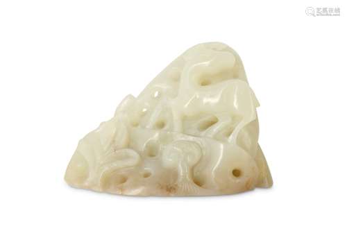 A CHINESE WHITE JADE 'LONGEVITY' BOLDER.