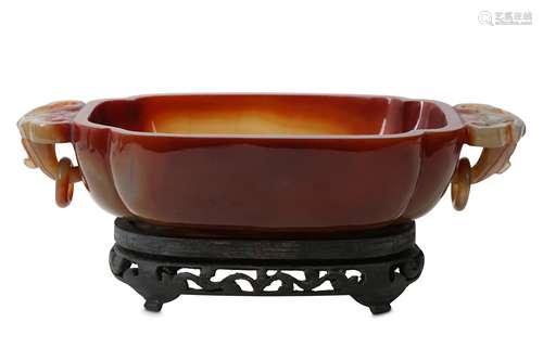 A CHINESE CARNELIAN AGATE BOWL.