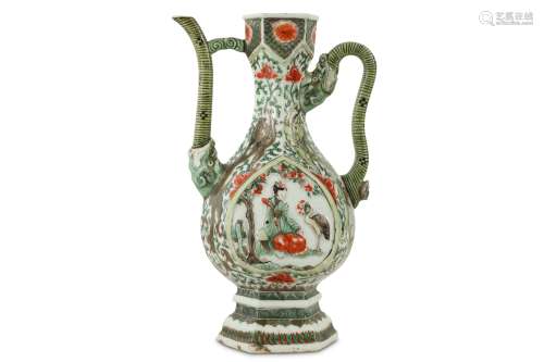 A CHINESE FAMILLE VERTE 'IMMORTALS' EWER.