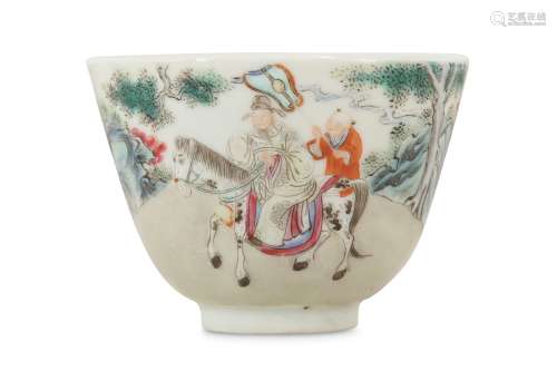 A CHINESE FAMILLE ROSE 'EQUESTRIAN OFFICIAL' BOWL.