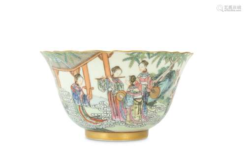 A CHINESE FAMILLE ROSE 'IMMORTALS' BOWL.