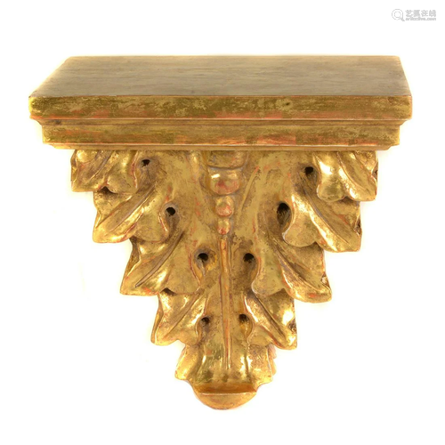 Italian Baroque Style Giltwood Bracket.