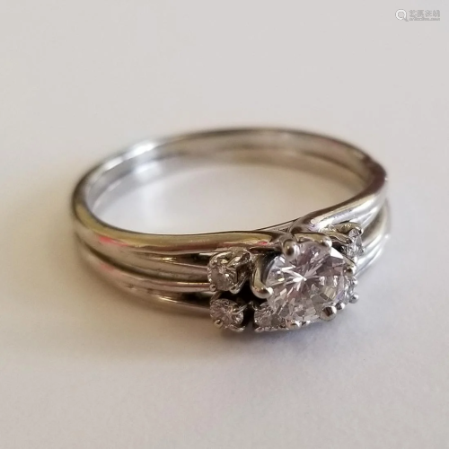 Diamond, 18k White Gold Wedding Ring Set - S…
