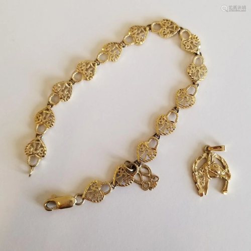 14k Yellow Gold Bracelet Together with a …