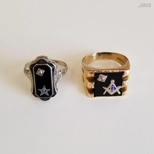 Collection of Two Diamond, Black Onyx, Ena…