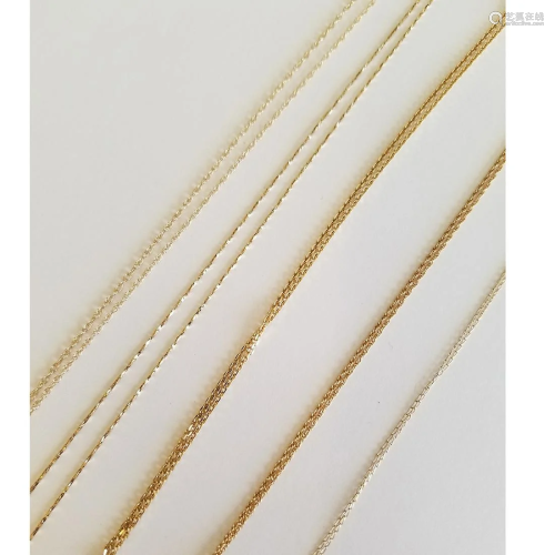 Collection of Yellow Gold Chains. 4.2 dwts