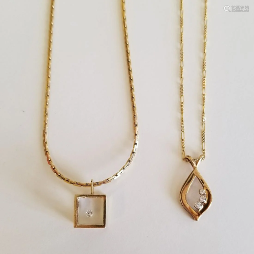 Collection of Two Diamond, 14k Yellow Gold…