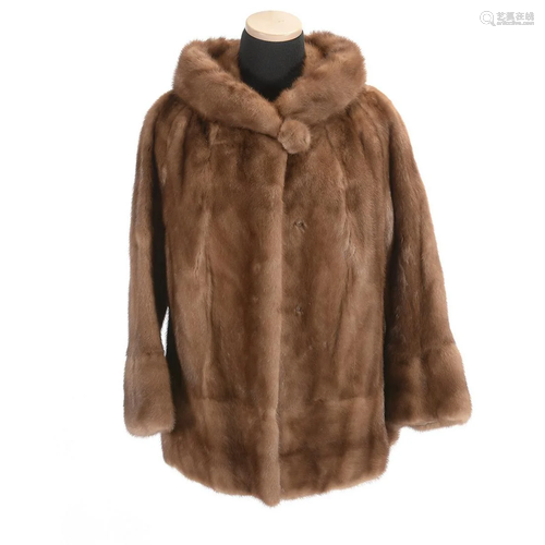 Brown Mink Three-Quarter Length Jacket