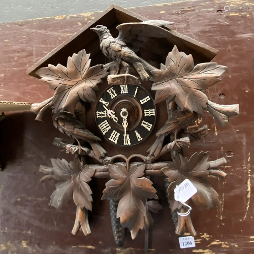 Black Forest Carved Wall Clock