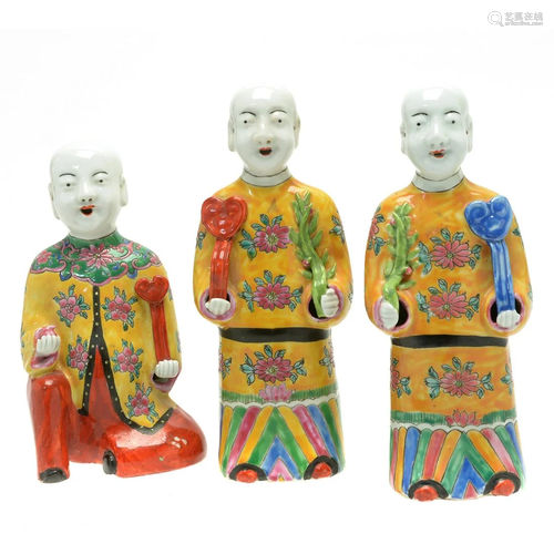 Group of Famille Rose Porcelain Figures.