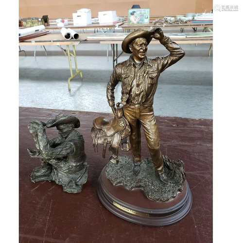 Two Bronze Figures, One Franklin Mint Ronald …