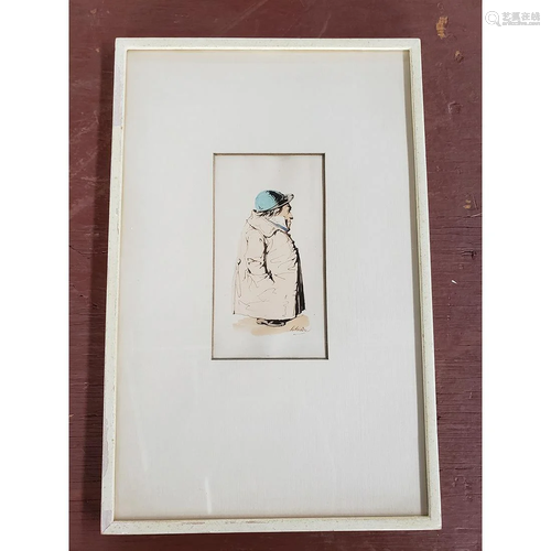 PIERRE LETUAIRE, Framed Oil on Paper, Cari…