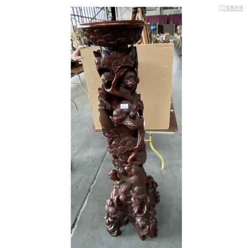 Chinese Carved Pedestal/ Column with De…