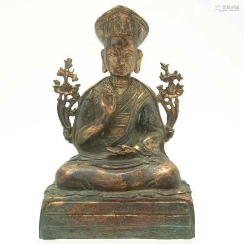 Chinese Ming Style Bronze Statue of Seated B…