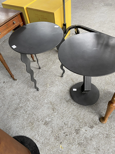 Modernist Steel Set of Two Side Tables