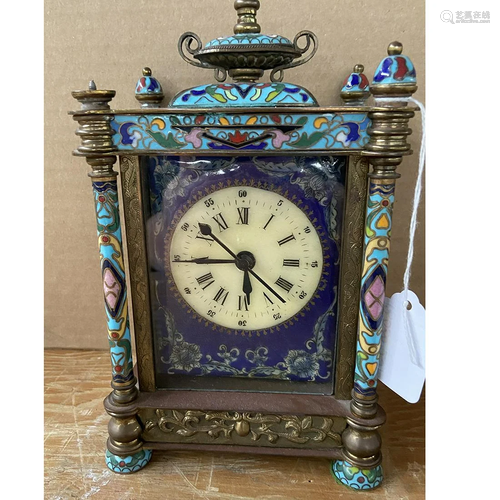 Chinese Tianjin CloisonnÃˆ Carriage Clock.