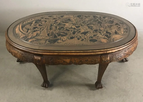 Chinese Fancy Carved Low Table