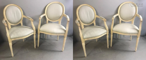 Four Louis XVI Style Painted and Upholstered A…