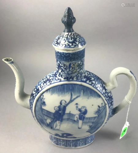 19thC Chinese Blue and White Teapot