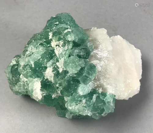 Green Fluorite on Quartz Point