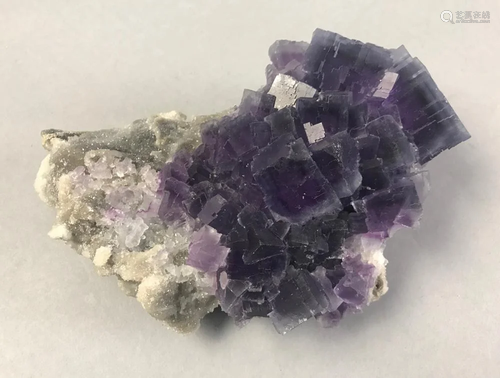 Blue Fluorite on Quartz