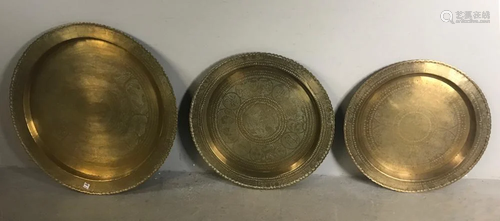 Three Indian Brass Chargers