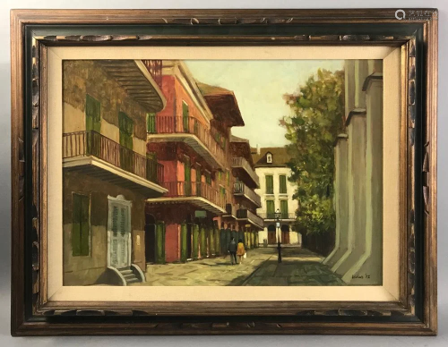 Dell Weller, New Orleans Street Scene, Oil …