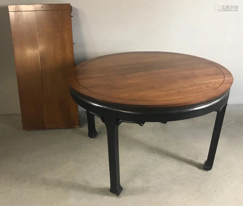 Chinese Mid Century Black Lacquered Table