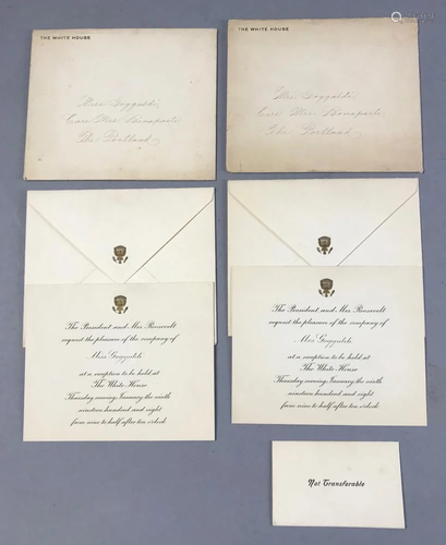 Two Official White House Invitations 1908