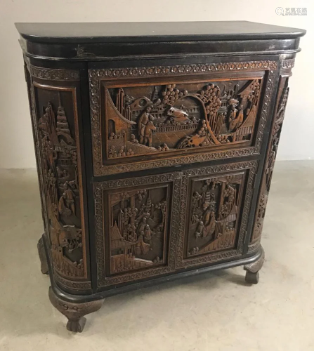 Intricately Carved Chinese Bar