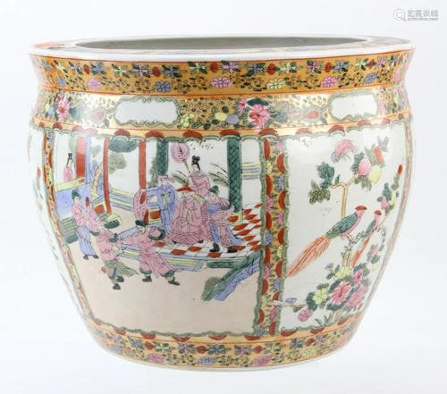 Chinese Rose Medallion Fish Bowl