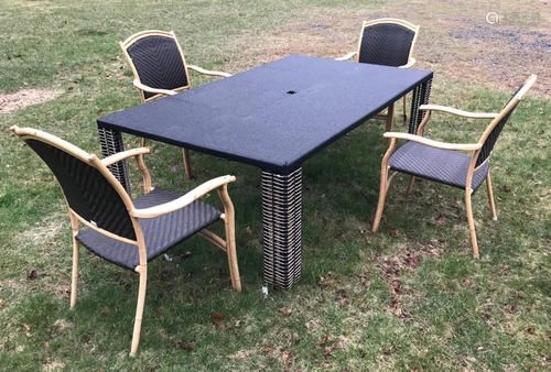 Ebel Bamboo Style 5 Piece Outdoor Furniture Set