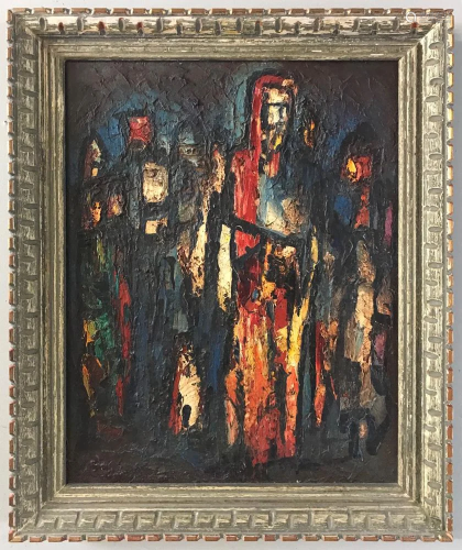 M Chase, Abstract Figures, Oil on Board