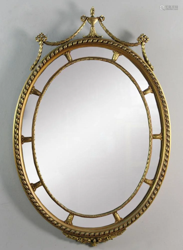 Regency Style Oval Gold Mirror