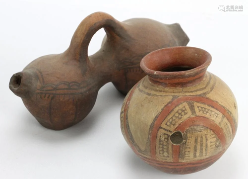 Pre Columbian Style Pot and Jug