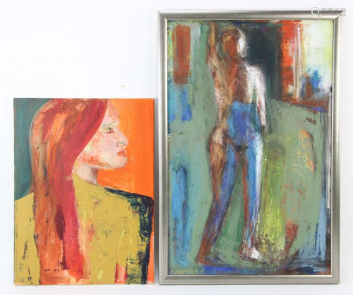 Sirarpi, Two Oil Paintings of Semi Nudes