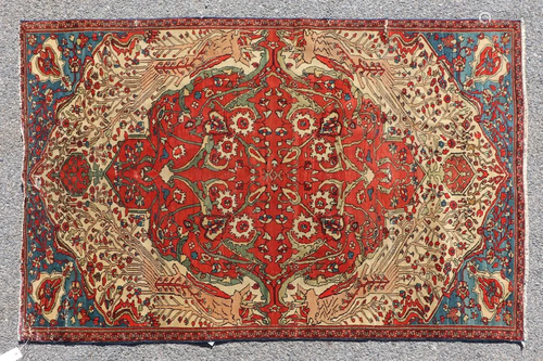 Antique Mohtasham Keshan Rug