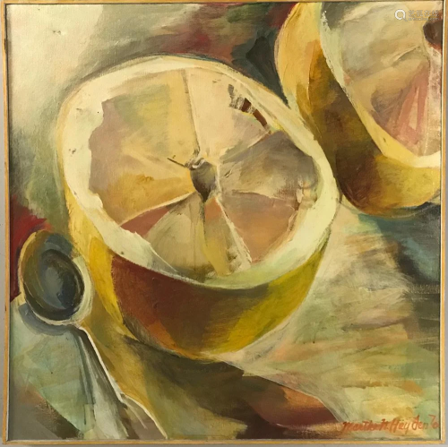 Martha N Hayden, Grapefruit, Oil on Canvas
