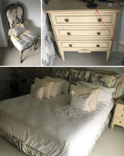 Headboard, Night Stand, Chair, Pillows, Etc