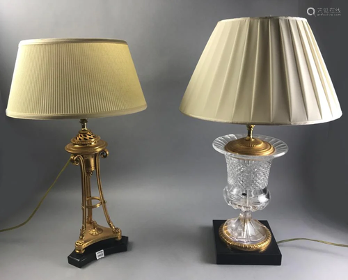 Two French Style Bronze Table Lamps