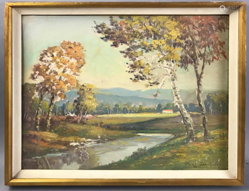 Clyde Leon Keller, Autumn Landscape, Oil on…
