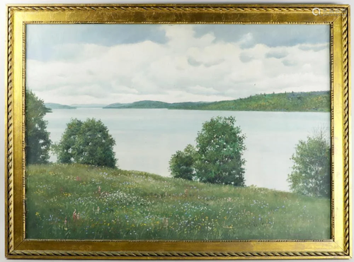 Harry Waldow, Lake View, Oil on Canvas