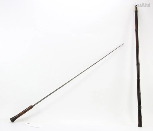 18/19thC Cane Sword with Triangular Blade