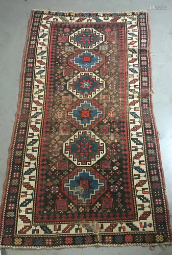 Antique Caucasian Medallion Rug