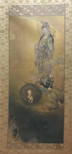 Late 19thC Chinese Painting of Guanyin