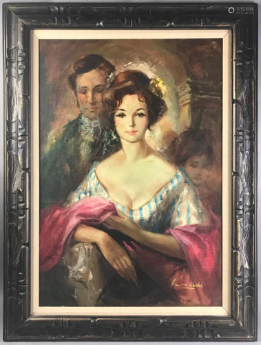 Makk Signed, Portrait of Two Lovers, Oil …
