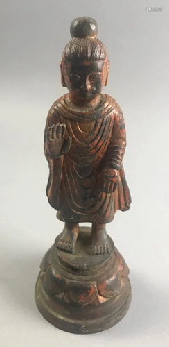 Chinese Bronze Standing Buddha