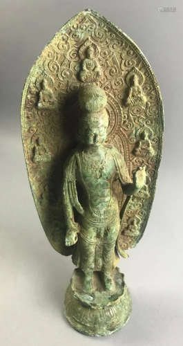 Chinese Bronze Standing Guanyin