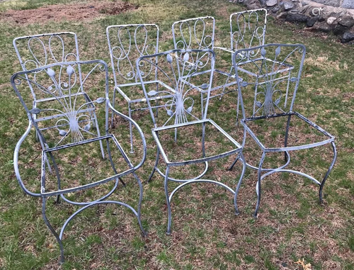 Assorted Italian Design Wrought Iron Chairs