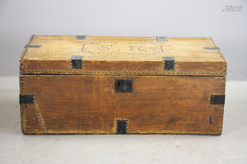 Early Salem Trunk with Brass Tacks